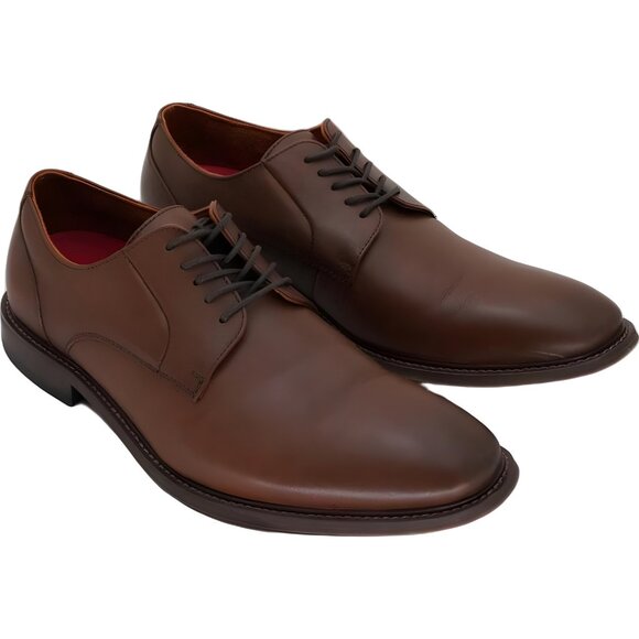 Stacy Adams Marlton Plain Toe Derby Chocolate Brown Dress Shoes 10.5M